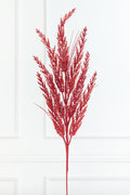 31" Red Glitter Cedar Grass Spray