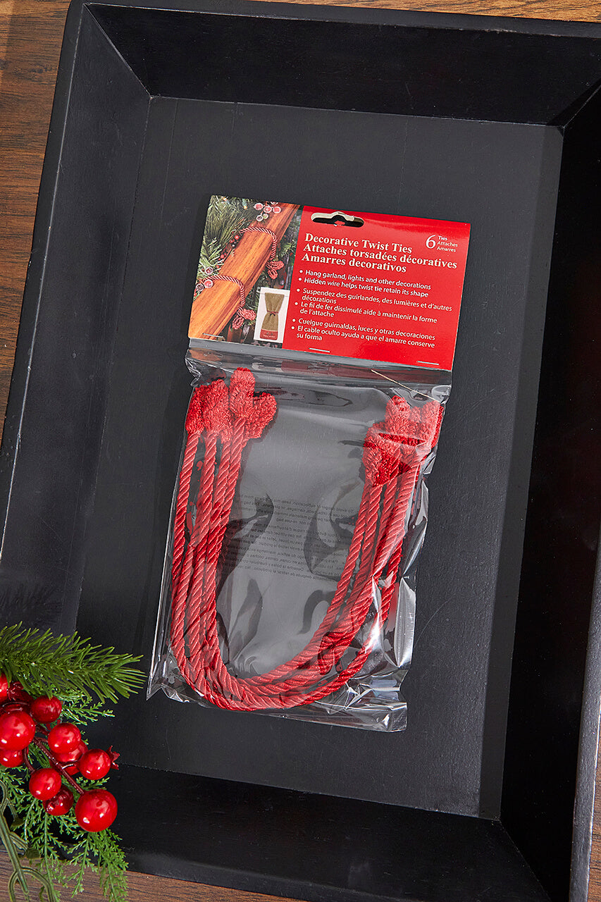 16” Red Decorative Twist Ties