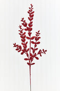 30" Red Glitter Eucalyptus Spray