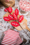28” Red and White Leaf Spray with Red Berries