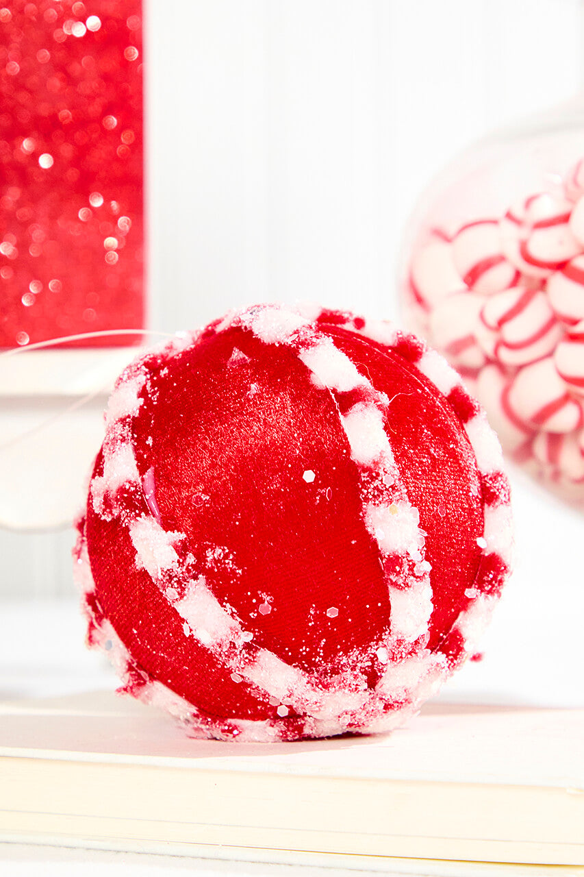 4" Red Peppermint Trim Ornament