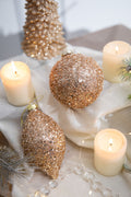 4” Rose Gold Drop/Ball Glass Ornament