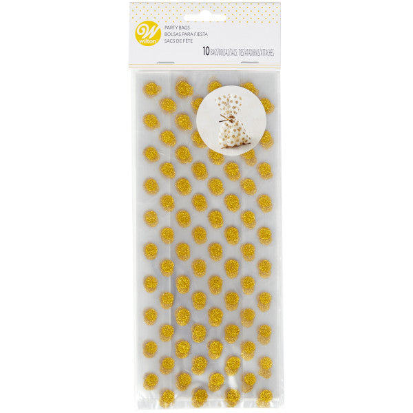 Wilton Gold Dots Clear Party Bags, 10-Count