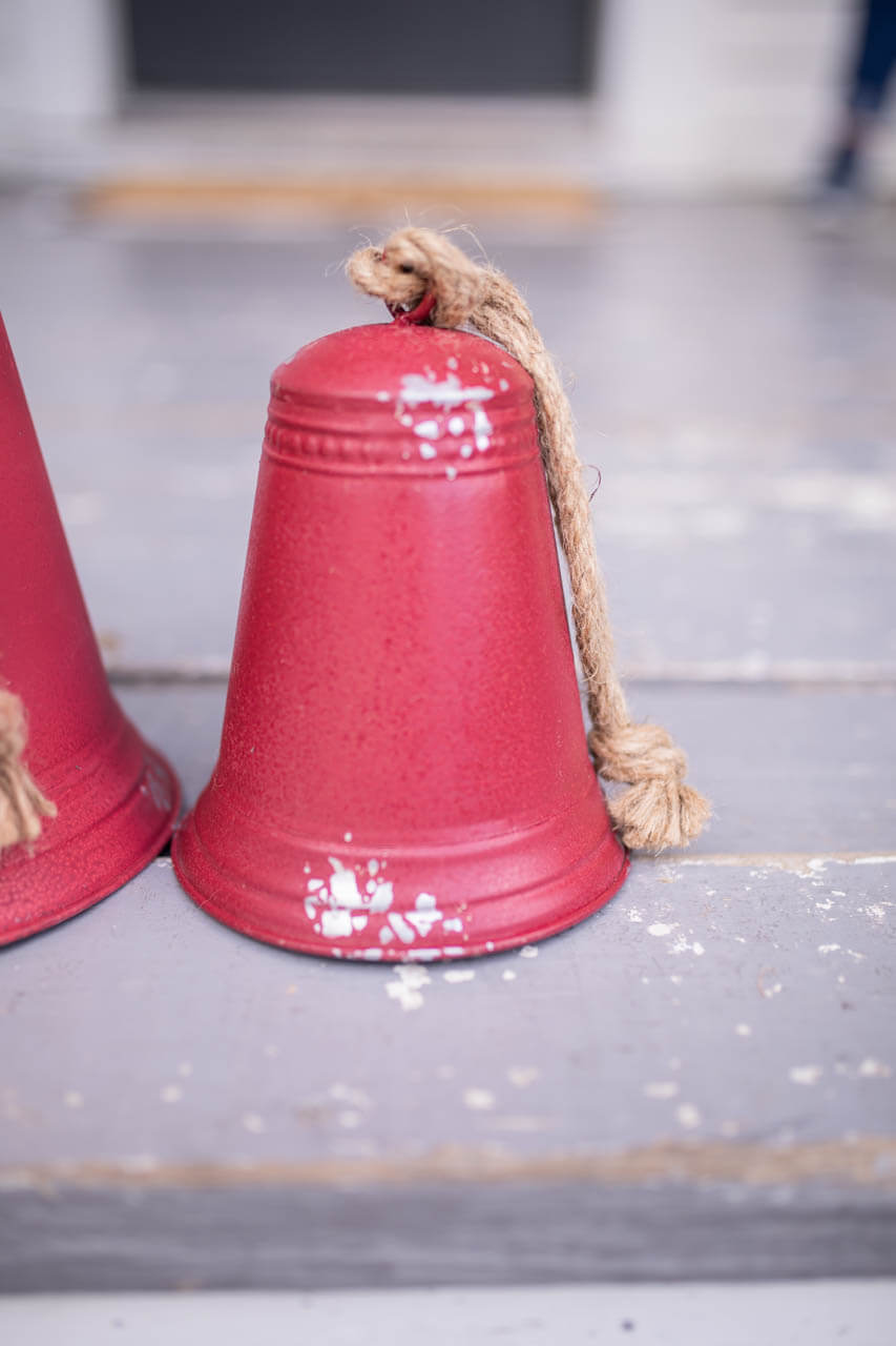 Red Tin Bells - Set of 3