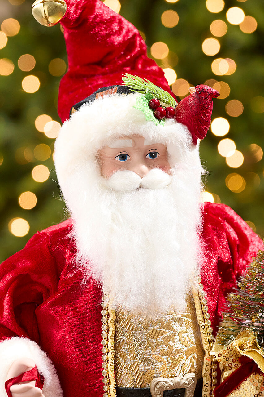 21" Hallelujah Santa With Tree On Base