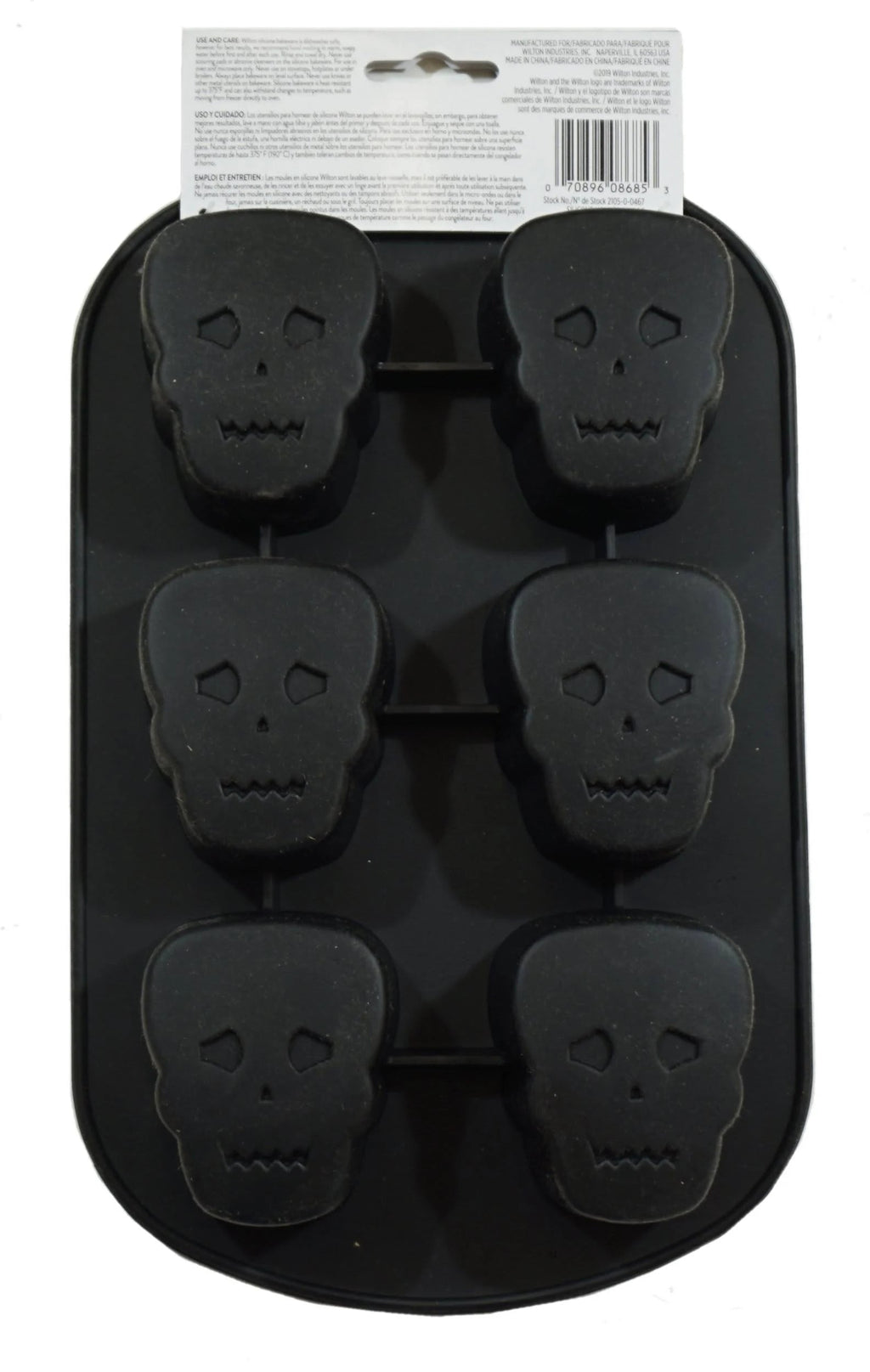 Wilton Black Silicone Skull Mold 6-Cavity Baking Mold