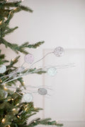 33” Glitter Silver Dollar/Twig Spray Silver