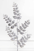 35” Glitter/Mica Later Fern Spray Silver