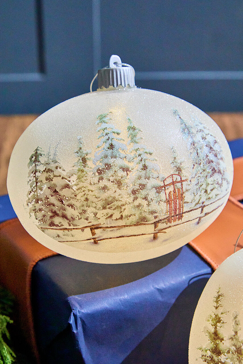 6” LED Country Sled/Sleigh Frosted Ornament