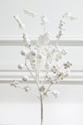 18” Snowy White Glitter Dew Berry Christmas Spray