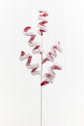 22.5" Red & White Snow Curly Spray