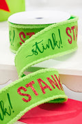 2.5" x 10 Yard Green Stink! Stank! Stunk! Velvet Storyville Ribbon