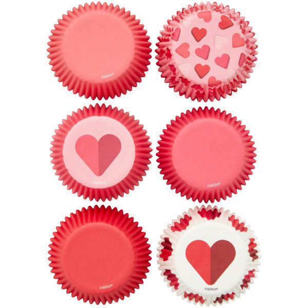 Wilton Red & Pink Hearts Valentine Cupcake Liners, 150-Count