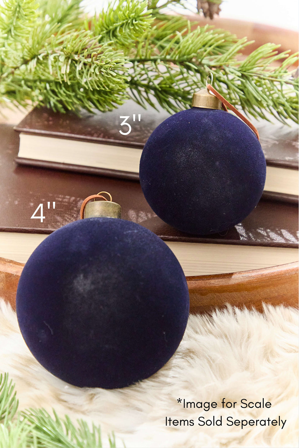 4" Eggplant Velvet Glass Ornament