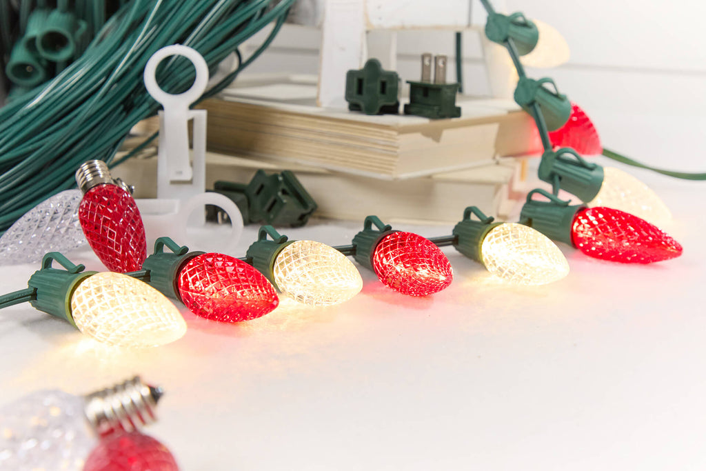 250' Outdoor Christmas Lighting Kit - Warm White/Red