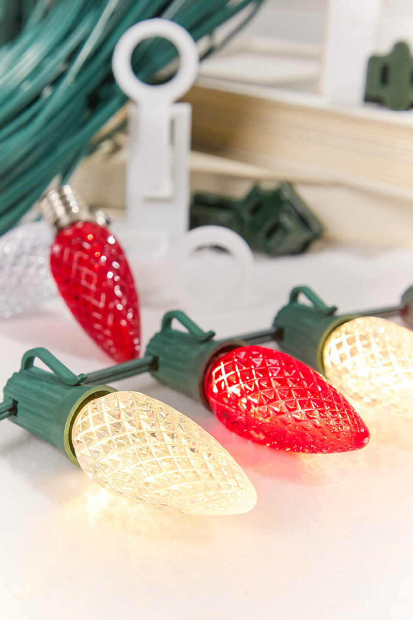 250' Outdoor Christmas Lighting Kit - Warm White/Red