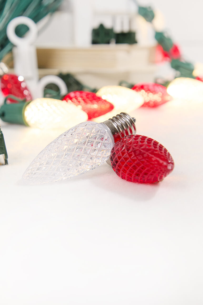 100' Outdoor Christmas Lighting Kit - Warm White/Red